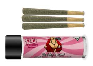 -Blue Fox Brands' Buddha's Mind 3-pack pre-rolls Banana Kush cake -Blue Fox Brands' Buddha's Mind 3-pack pre-rolls Strawberry Cobbler -Blue Fox Brands' Buddha's Mind 3-pack pre-rolls blueberry